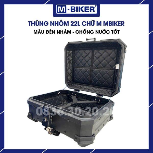 Thùng nhôm 22L chữ M MBiker gắn sau xe máy