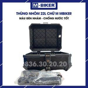 Thùng nhôm 22L chữ M MBiker gắn sau xe máy