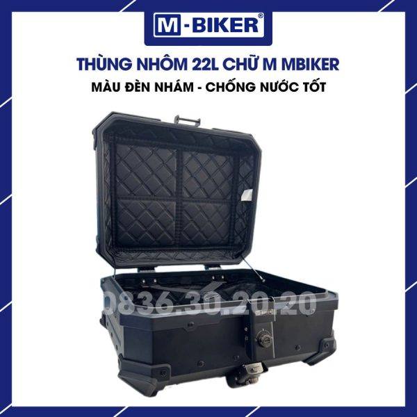 Thùng nhôm 22L chữ M MBiker gắn sau xe máy