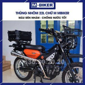 Thùng nhôm 22L chữ M MBiker gắn sau xe máy