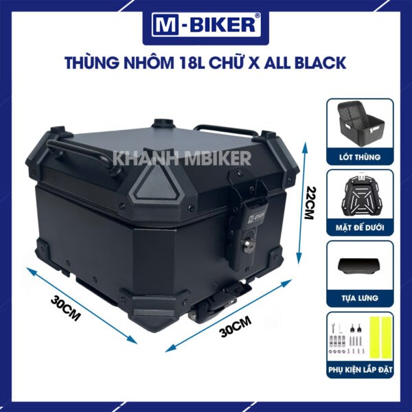 Thùng nhôm 18L gắn sau xe máy