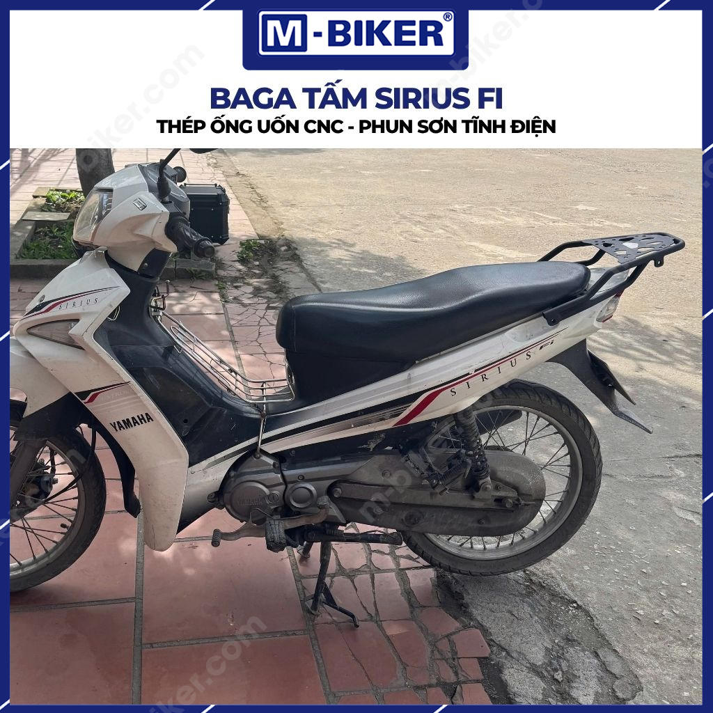 baga-tam-sirius-fi-06 Baga Tấm Sirius Fi M-Biker – Giải Pháp Gắn Thùng Sau Và Chở Hành Lý Tiện Lợi