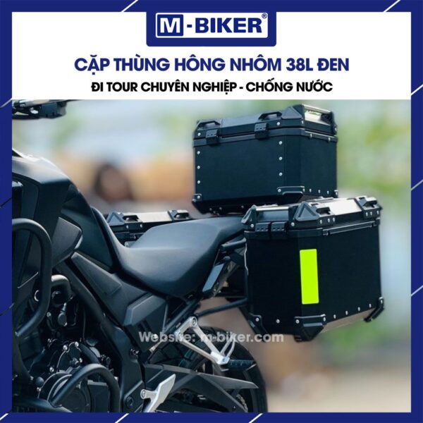 Cặp thùng hông vỏ nhôm 38L chính hãng MBiker