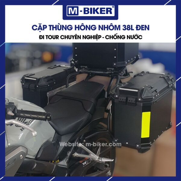 Cặp thùng hông vỏ nhôm 38L chính hãng MBiker