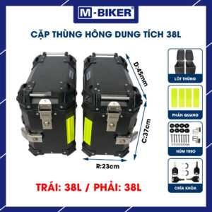 Cặp thùng hông vỏ nhôm 38L chính hãng MBiker