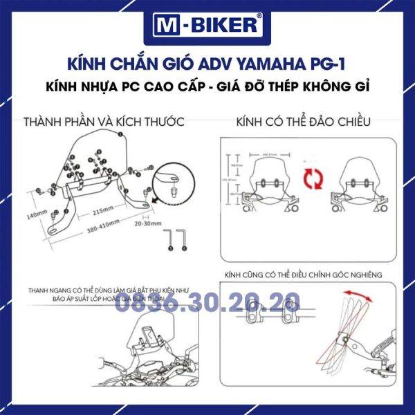 Kính chắn gió PG1 – Phụ kiện tối ưu cho xe Yamaha PG1 từ M-Biker