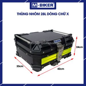 Thùng nhôm 28L chữ X gắn xe máy