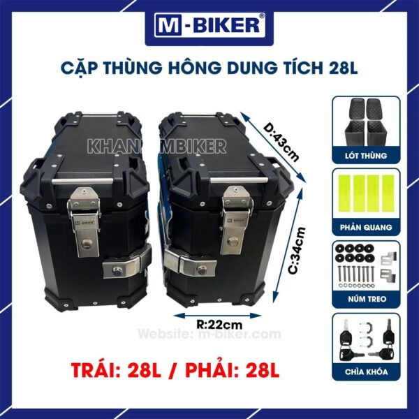 Cặp thùng hông nhôm 28L