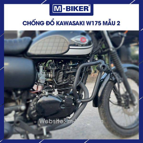 Khung chống đổ Kawasaki W175 mẫu 2 sơn tĩnh điện