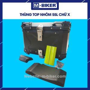 Thùng nhôm 55L chữ X M-Biker gắn xe máy