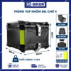Thùng nhôm 55L màu đen chữ X M-Biker gắn xe máy