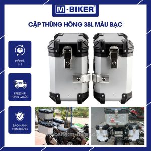 Thùng hông nhôm 38L màu bạc