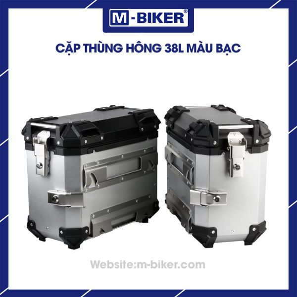 Thùng hông nhôm 38L màu bạc