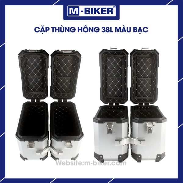 Thùng hông nhôm 38L màu bạc