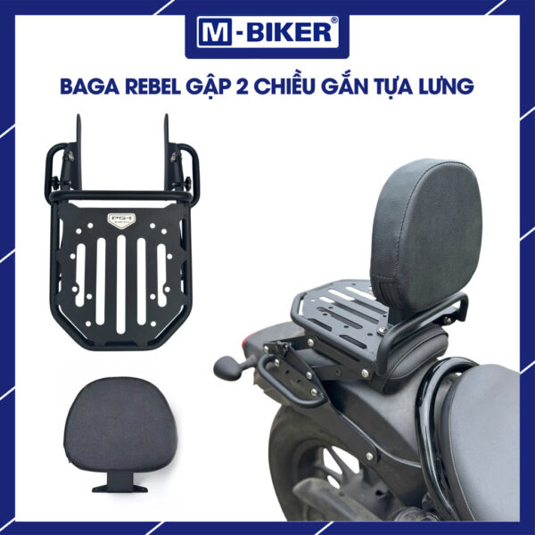 Baga Rebel gập hai chiều gắn tựa lưng
