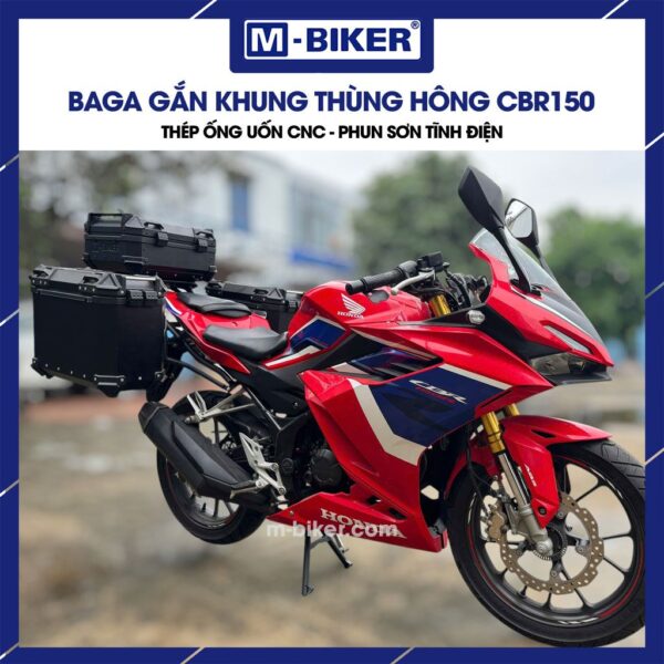 Baga CBR150 gắn thùng sau phun sơn tĩnh điện