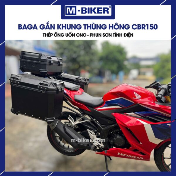 Baga CBR150 gắn thùng sau phun sơn tĩnh điện