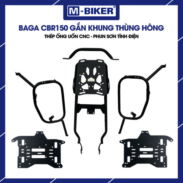 Baga CBR150 gắn thùng sau phun sơn tĩnh điện