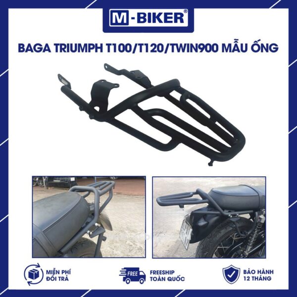 Baga Triumph dạng ống mẫu 3 cho T100-T120-Twin 900