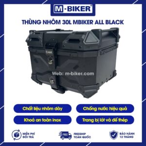 Thùng nhôm 30L full đen gắn sau xe máy