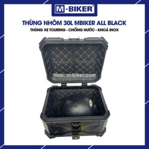 Thùng nhôm 30L full đen gắn sau xe máy