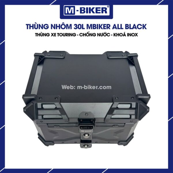 Thùng nhôm 30L full đen gắn sau xe máy
