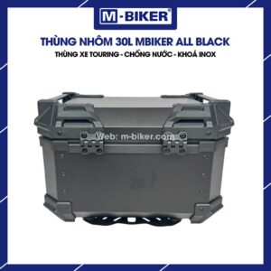 Thùng nhôm 30L full đen gắn sau xe máy