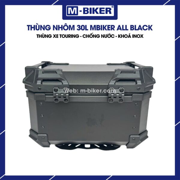 Thùng nhôm 30L full đen gắn sau xe máy