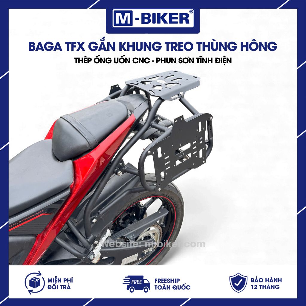 baga-tfx-gan-khung-thung-mbiker-00 Baga TFX gắn khung treo thùng hông chất liệu thép