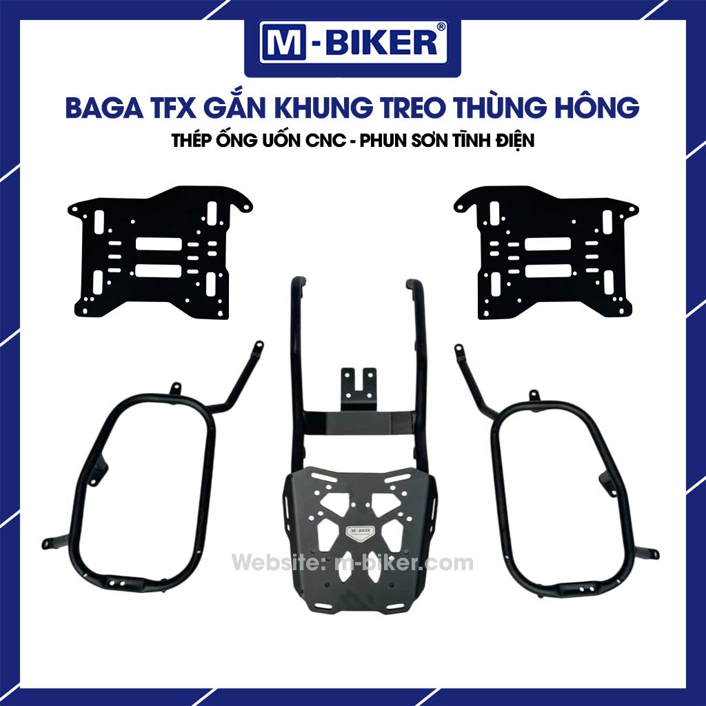 baga-tfx-gan-khung-thung-mbiker-01 Baga TFX gắn khung treo thùng hông chất liệu thép