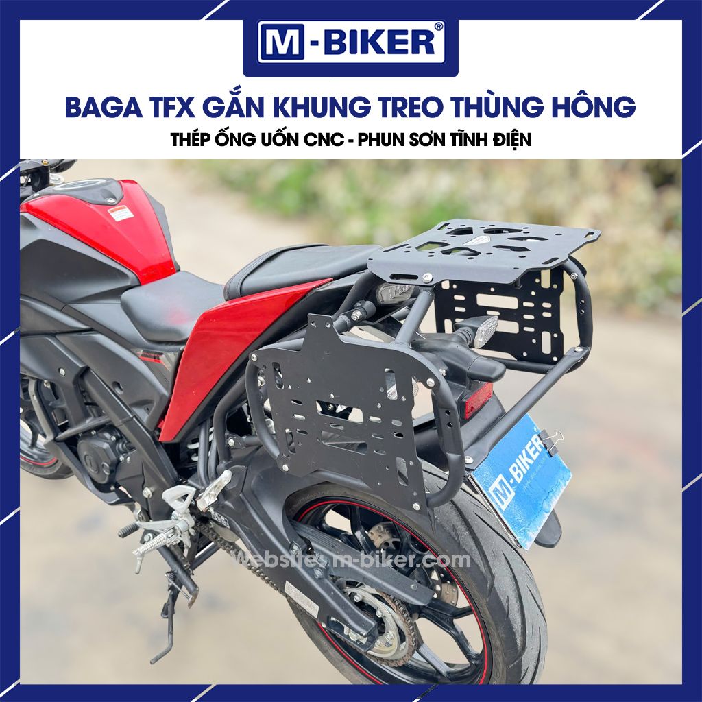 baga-tfx-gan-khung-thung-mbiker-02 Baga TFX gắn khung treo thùng hông chất liệu thép