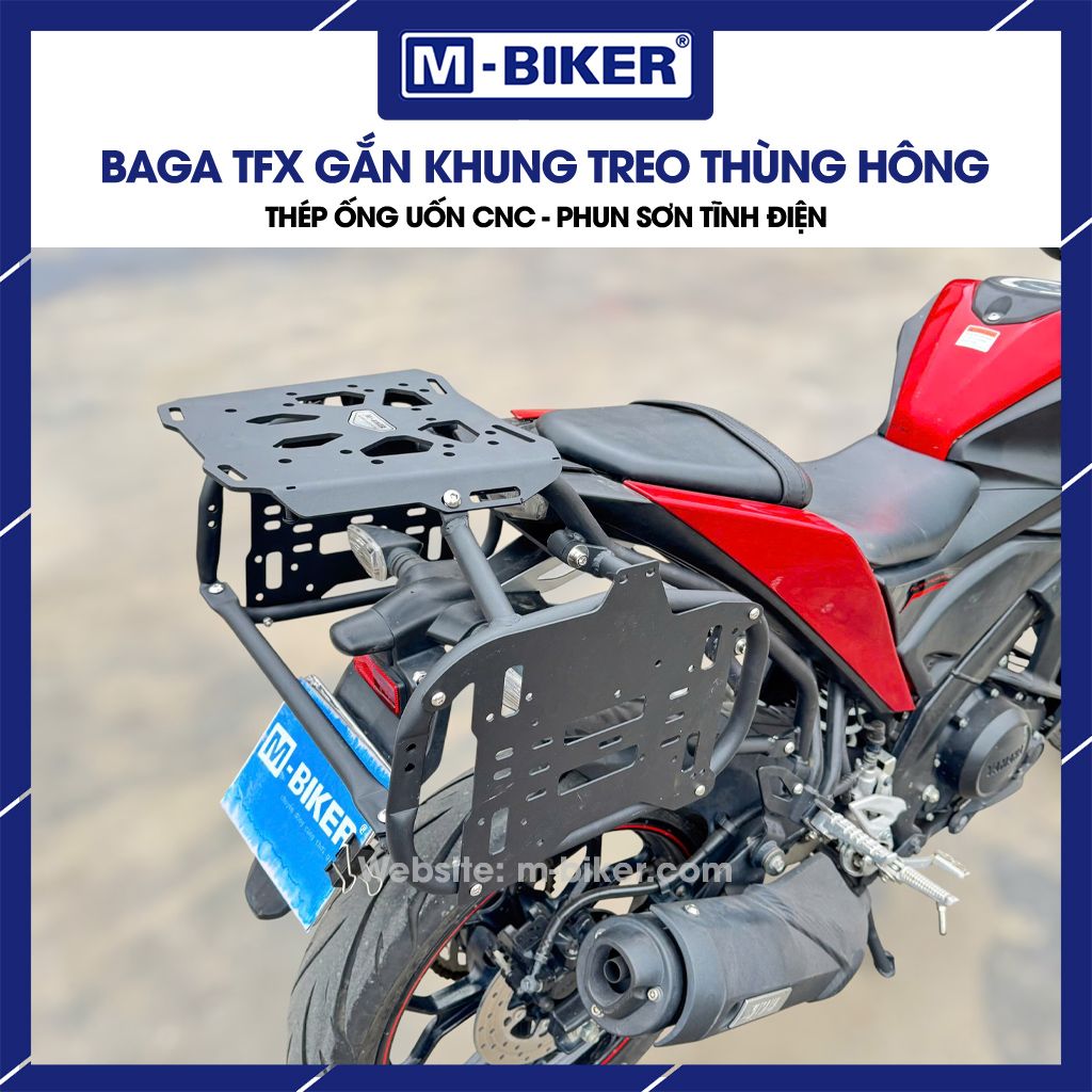 baga-tfx-gan-khung-thung-mbiker-03 Baga TFX gắn khung treo thùng hông chất liệu thép