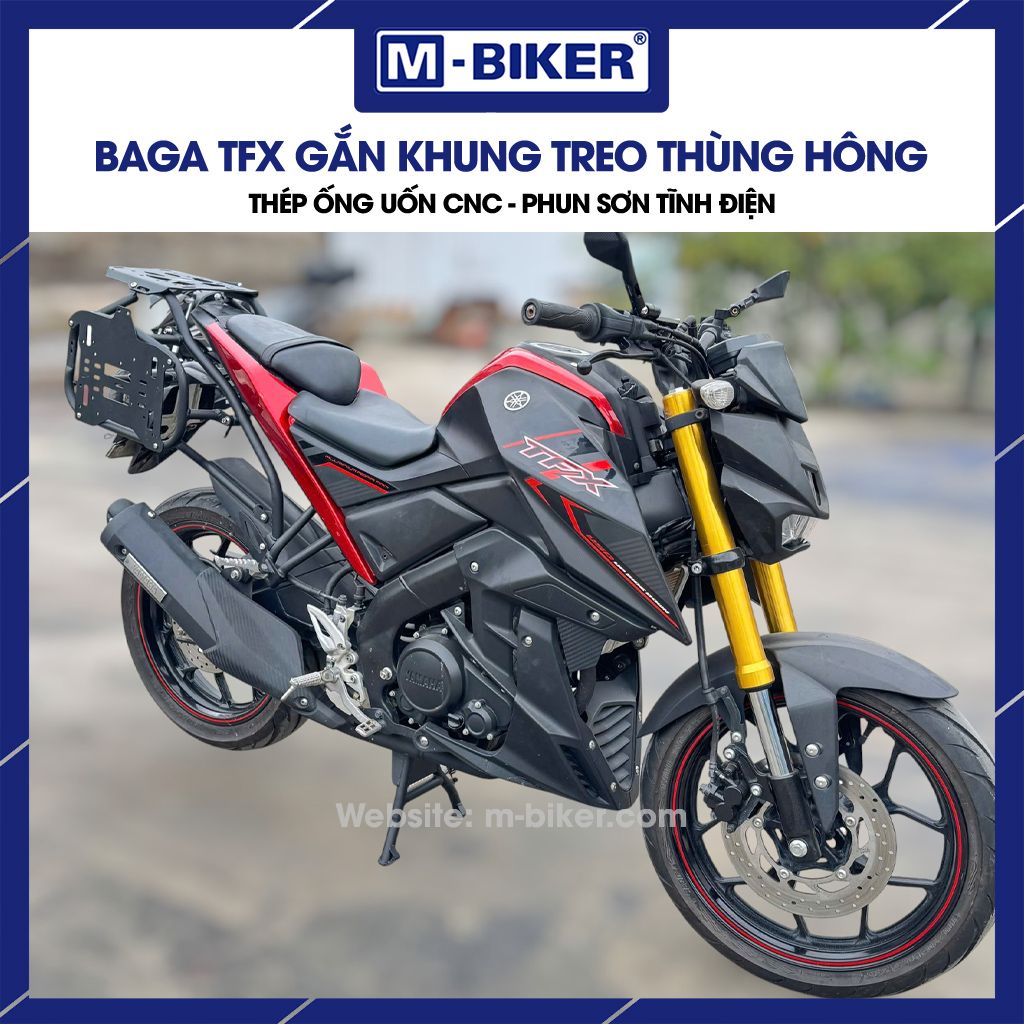 baga-tfx-gan-khung-thung-mbiker-04 Baga TFX gắn khung treo thùng hông chất liệu thép