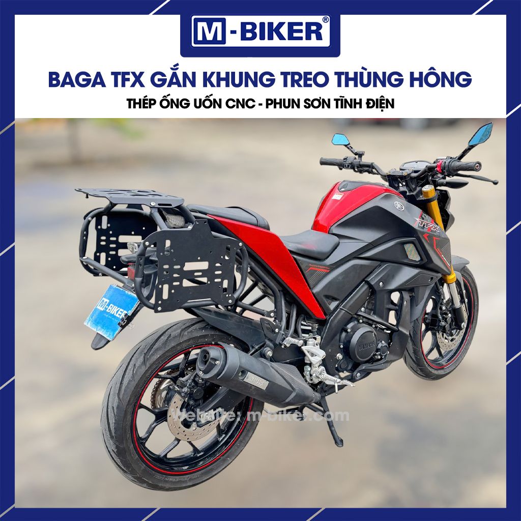 baga-tfx-gan-khung-thung-mbiker-06 Baga TFX gắn khung treo thùng hông chất liệu thép